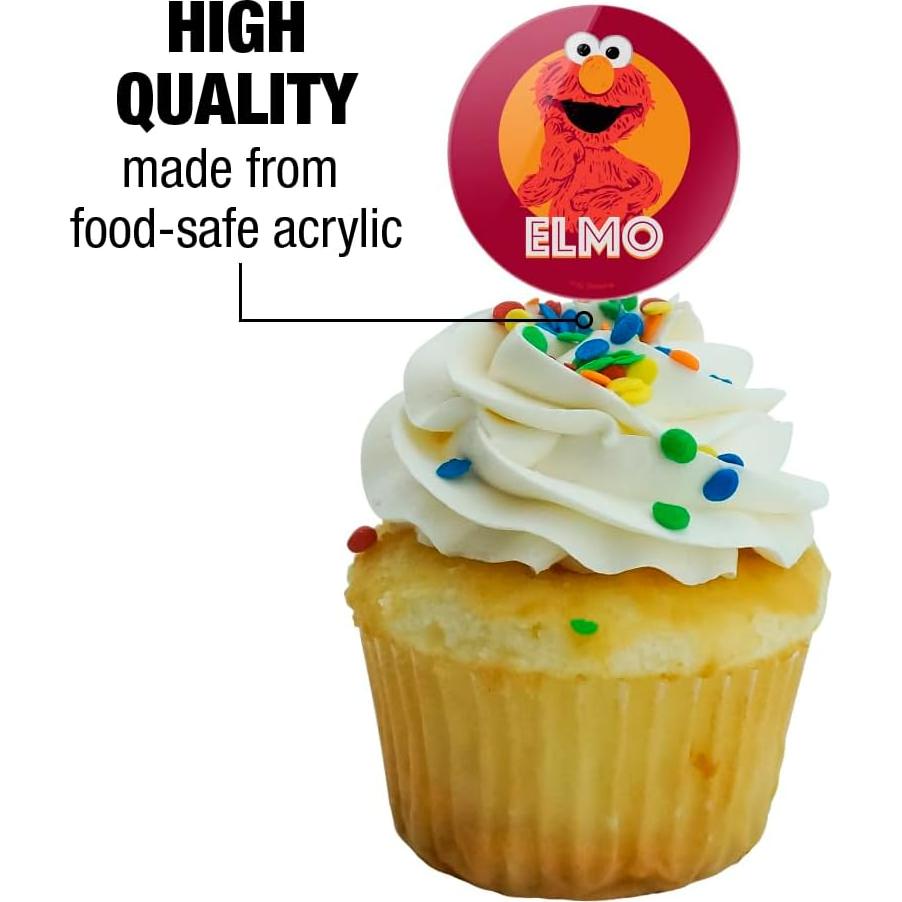 Set de 6 Palillos de Cupcake Elmo Plaza Sésamo 3.8cm