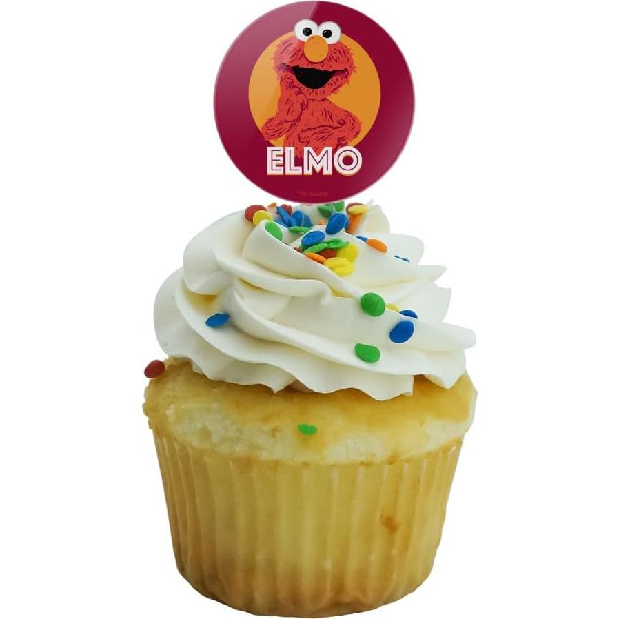 Set de 6 Palillos de Cupcake Elmo Plaza Sésamo 3.8cm