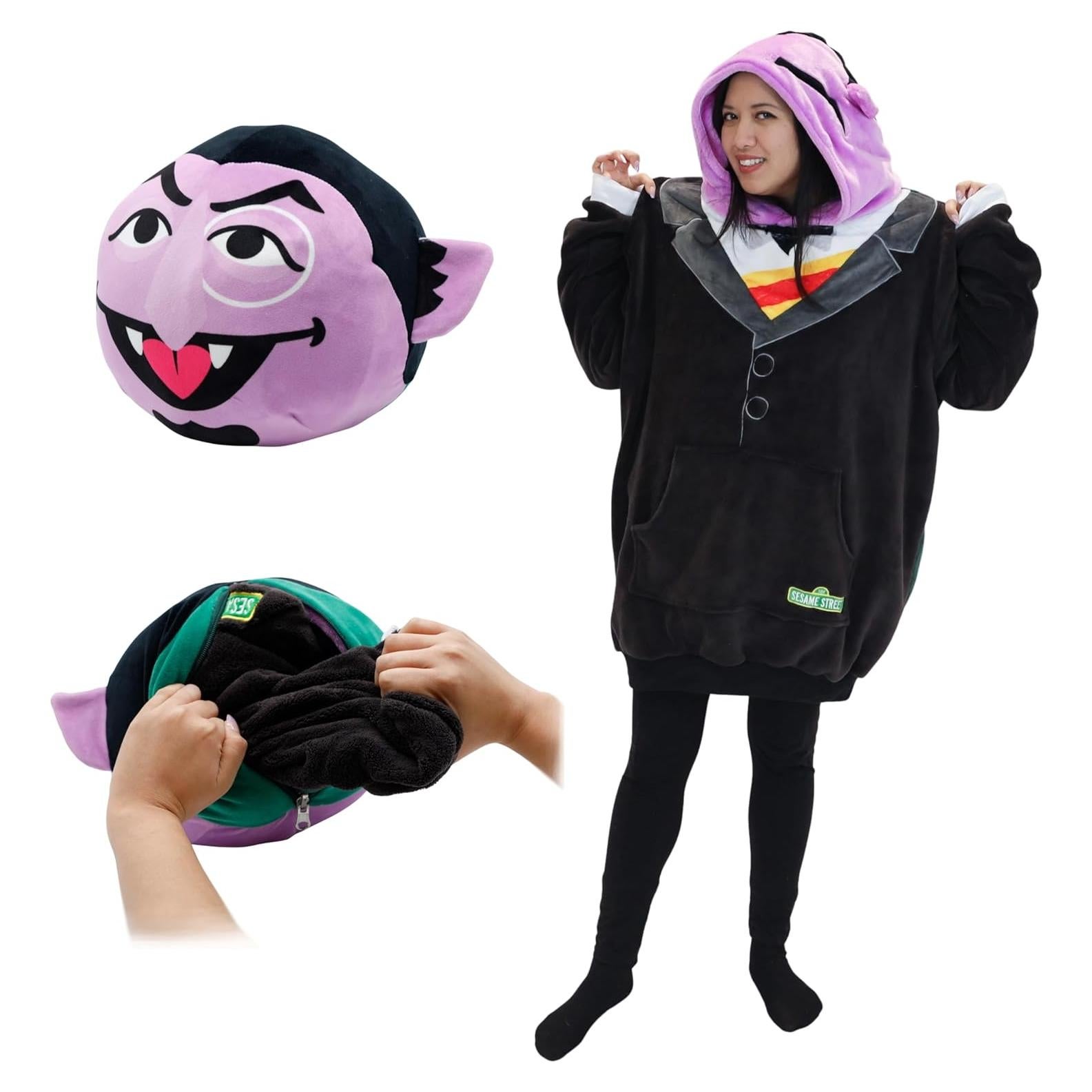 Manta Sudadera 2-en-1 Count Von Count Adulto Importada