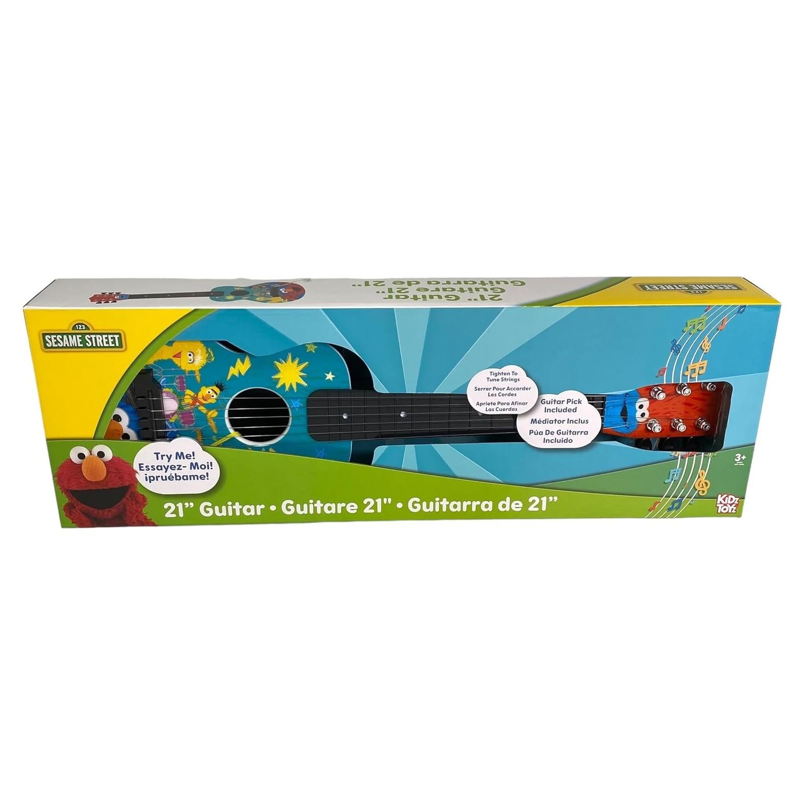 Sesame Street Kids Guitar - Small Plastic Portable Learn to Play Guitar Musical Education Learning Toy for Toddlers and Preschoolers