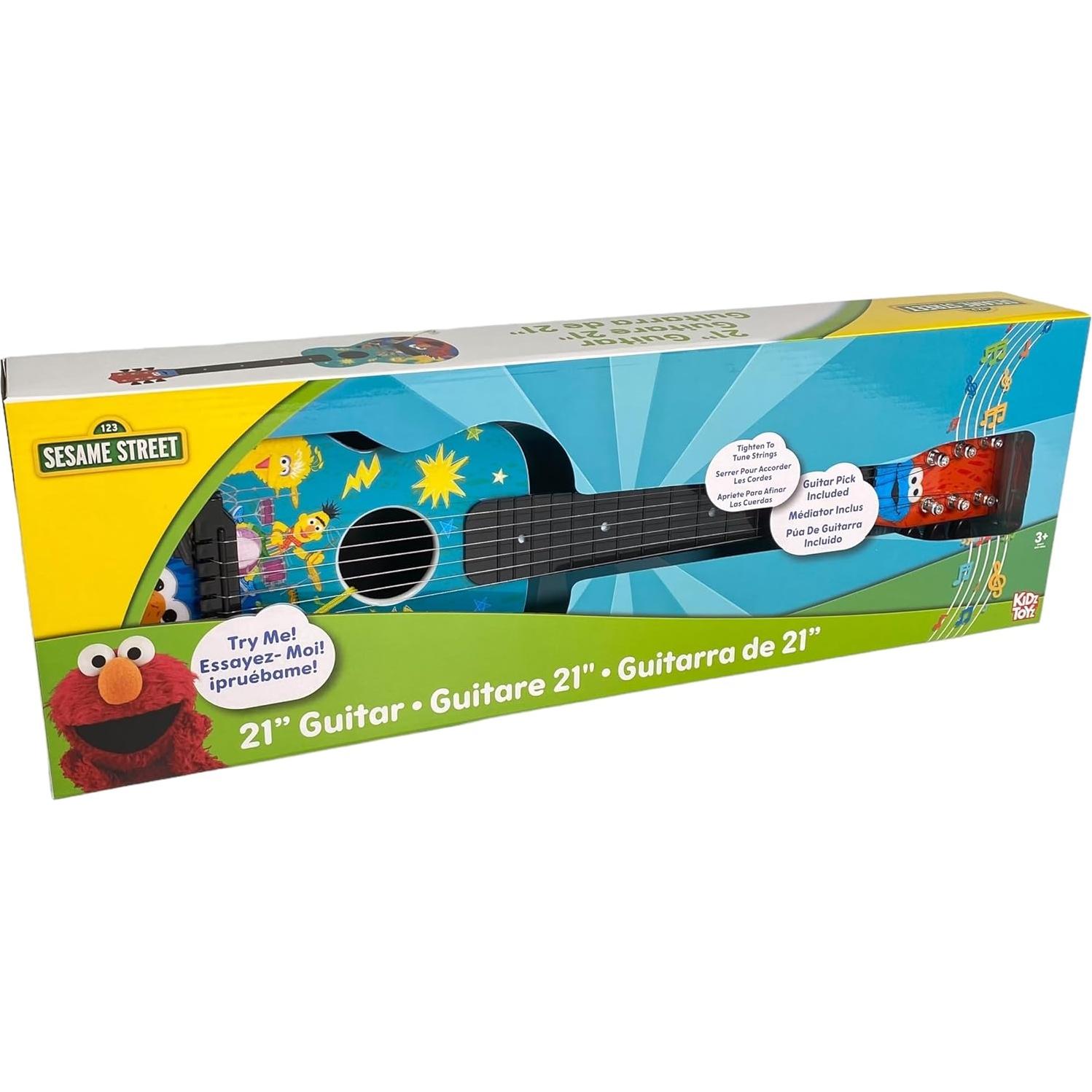 Sesame Street Kids Guitar - Small Plastic Portable Learn to Play Guitar Musical Education Learning Toy for Toddlers and Preschoolers