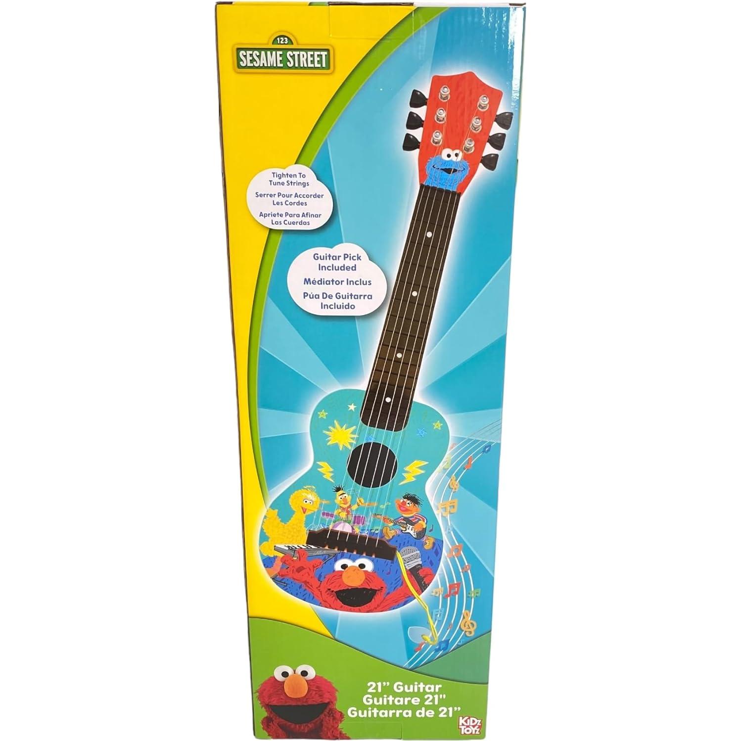 Sesame Street Kids Guitar - Small Plastic Portable Learn to Play Guitar Musical Education Learning Toy for Toddlers and Preschoolers