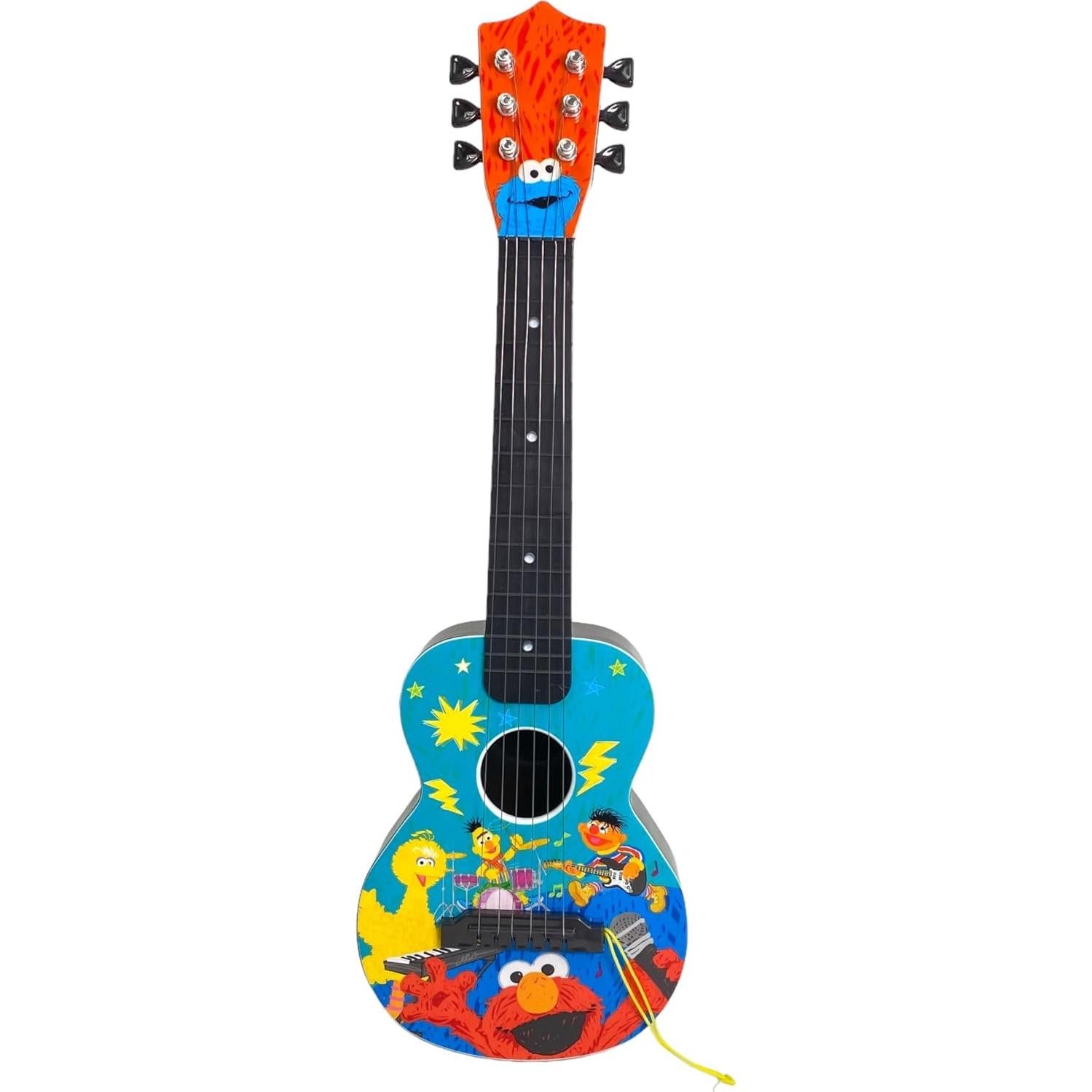 Sesame Street Kids Guitar - Small Plastic Portable Learn to Play Guitar Musical Education Learning Toy for Toddlers and Preschoolers