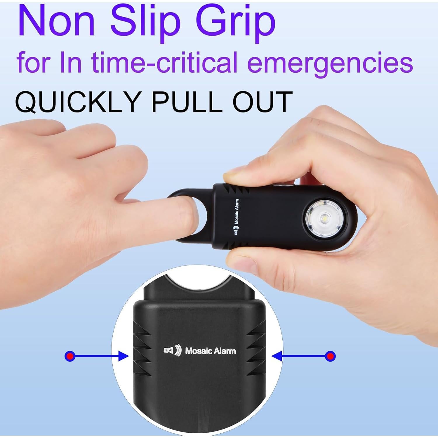 Alarma Personal de Seguridad Mosaic 135dB Recargable con Luz