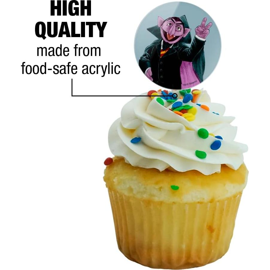 Conjunto de Palillos para Cupcakes Vintage Plaza Sésamo - 6 Piezas