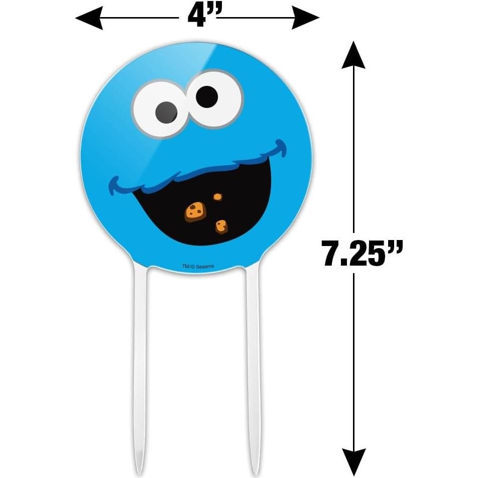 Decoración de Pastel Acrílica Cookie Monster 18.42 cm - Sesame Street