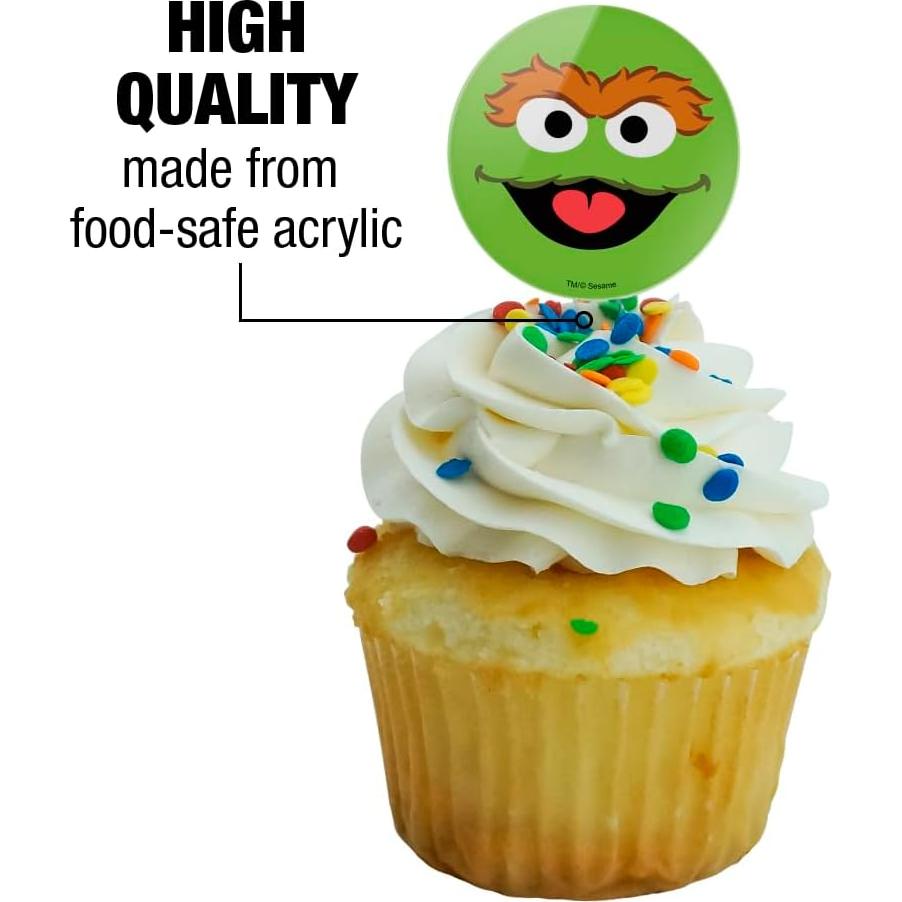 Set de 6 Palillos para Cupcakes Oscar el Gruñón Plaza Sésamo