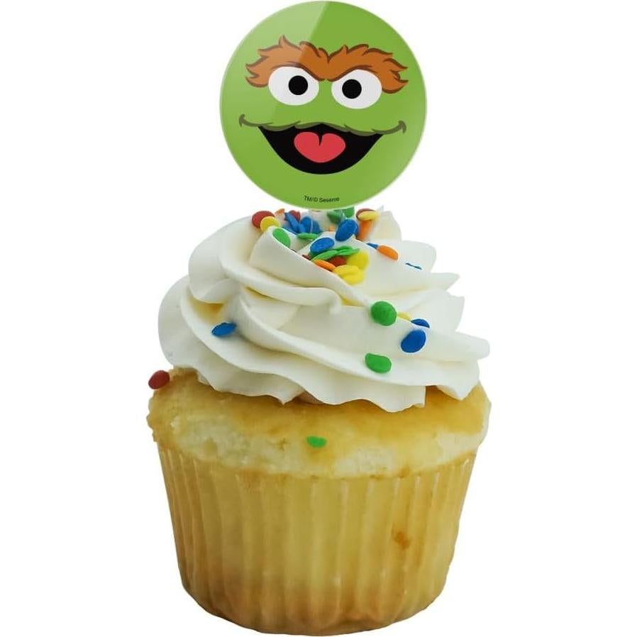 Set de 6 Palillos para Cupcakes Oscar el Gruñón Plaza Sésamo