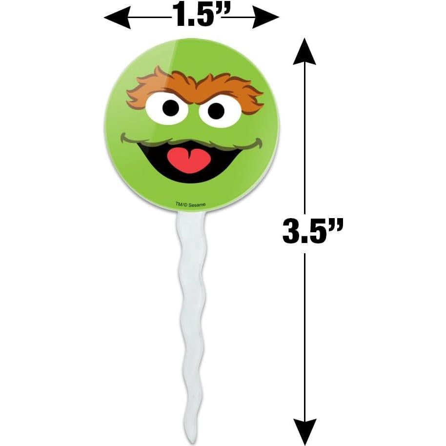 Set de 6 Palillos para Cupcakes Oscar el Gruñón Plaza Sésamo