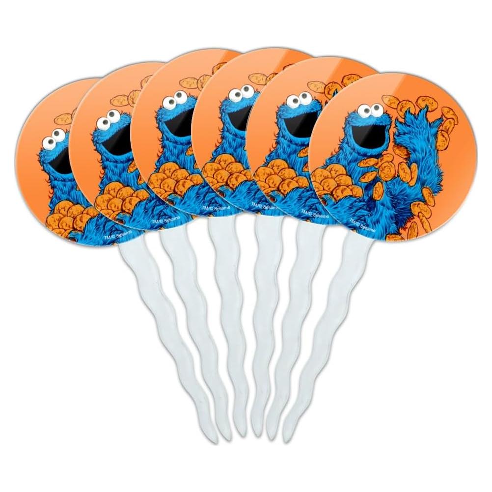 Juego de Palillos para Cupcakes Sesame Street - Set de 6