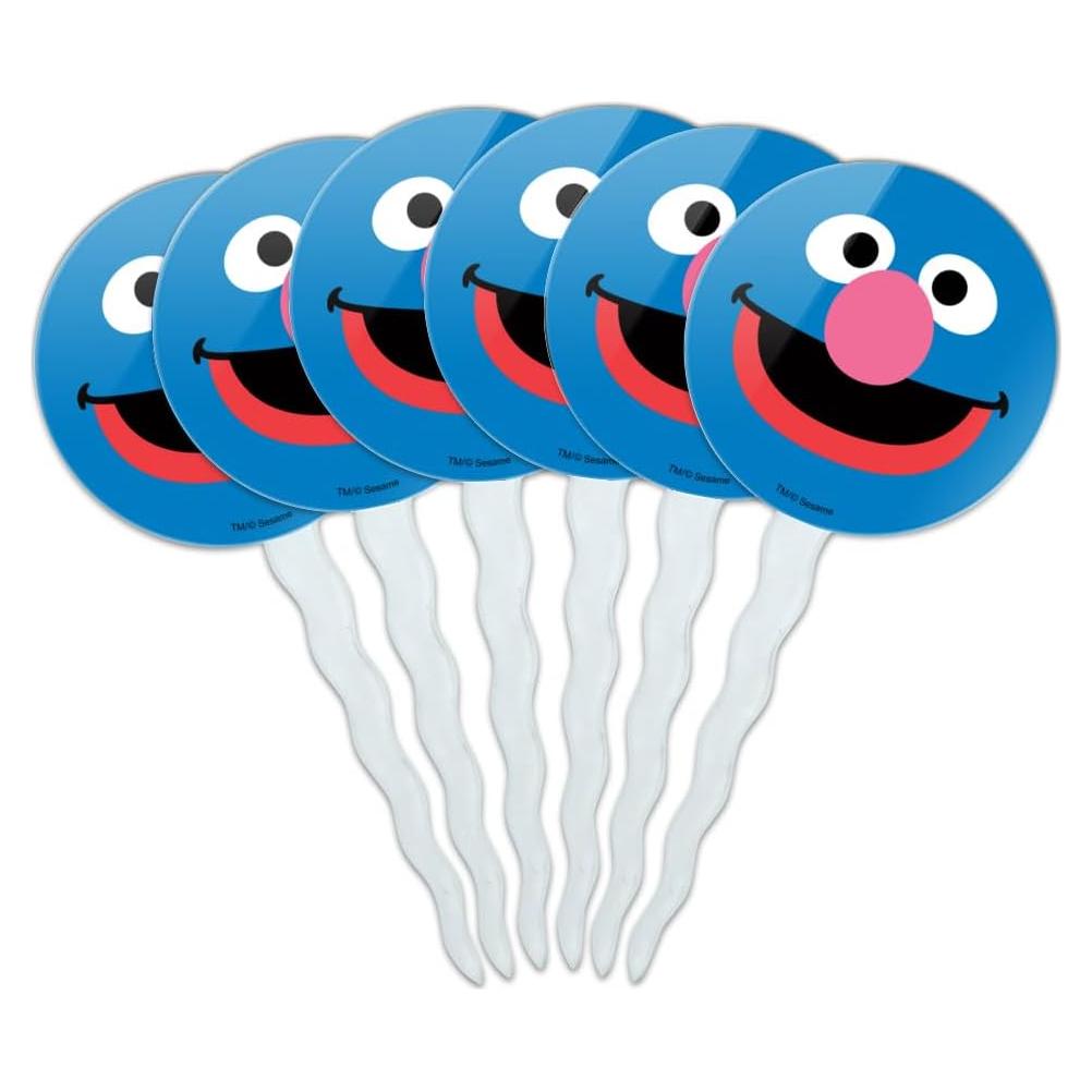 Conjunto de Palillos para Cupcakes Grover Plaza Sésamo - 6 Piezas