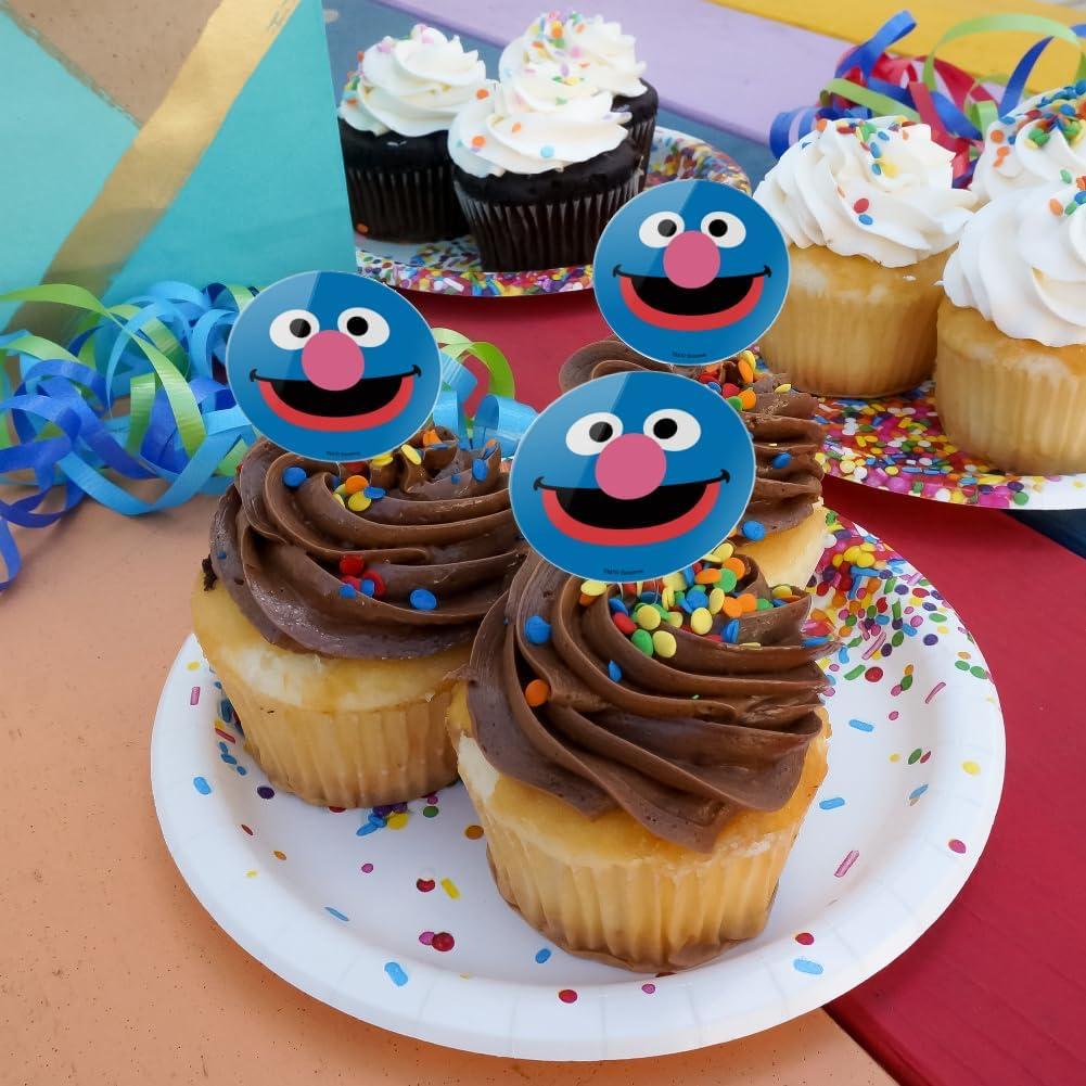 Conjunto de Palillos para Cupcakes Grover Plaza Sésamo - 6 Piezas