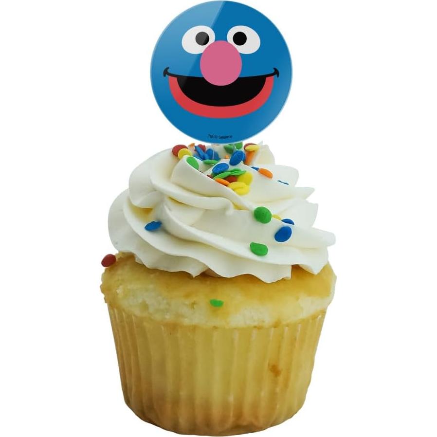 Conjunto de Palillos para Cupcakes Grover Plaza Sésamo - 6 Piezas