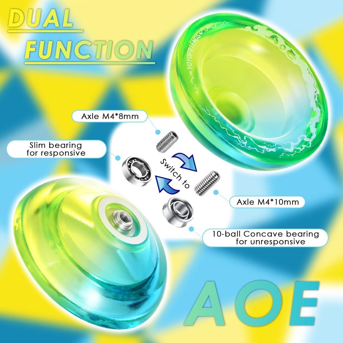 Yoyo Profesional 7YO AOE para Principiantes Azul Amarillo