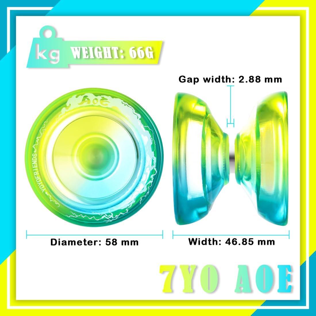 Yoyo Profesional 7YO AOE para Principiantes Azul Amarillo