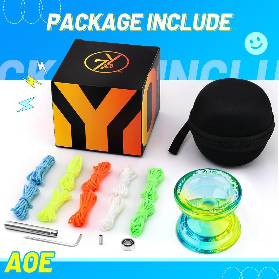 Yoyo Profesional 7YO AOE para Principiantes Azul Amarillo
