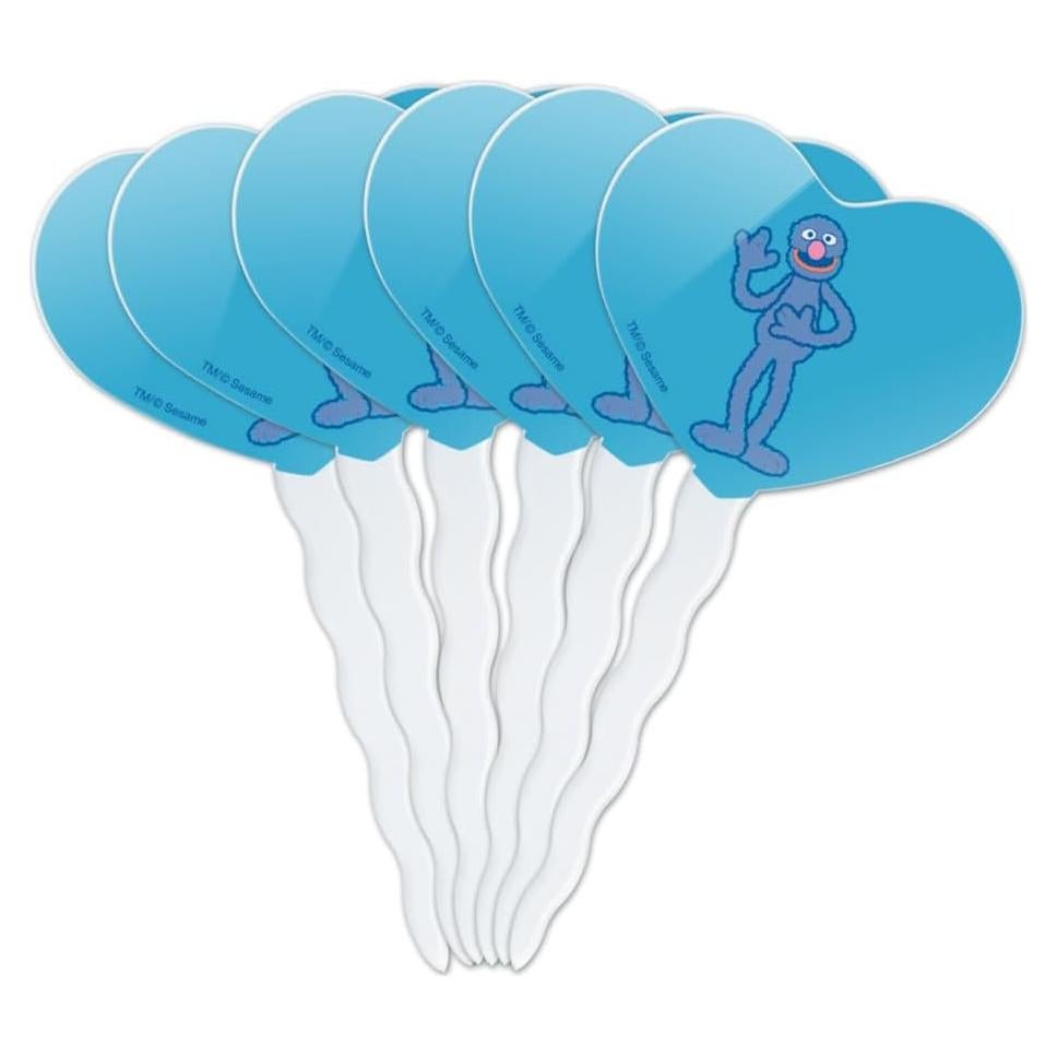 Palillos de Cupcake Corazón Distressed Graphics & More - 6 Piezas