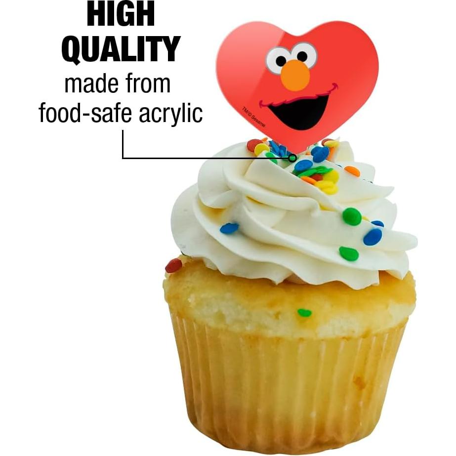 Conjunto de Palillos de Cupcake Corazón Elmo Graphics 6 Pzas