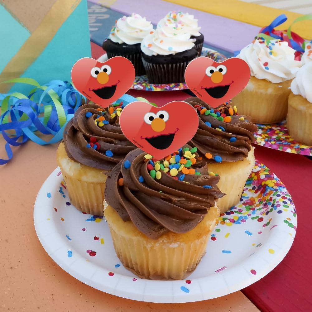 Conjunto de Palillos de Cupcake Corazón Elmo Graphics 6 Pzas