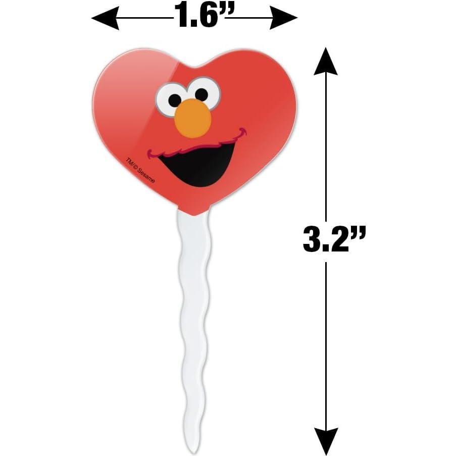 Conjunto de Palillos de Cupcake Corazón Elmo Graphics 6 Pzas