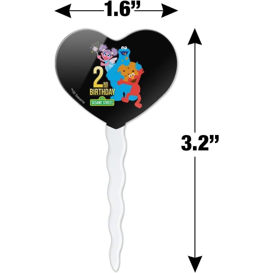 Conjunto de Palillos de Cupcake Corazón Plaza Sésamo - 6 Piezas