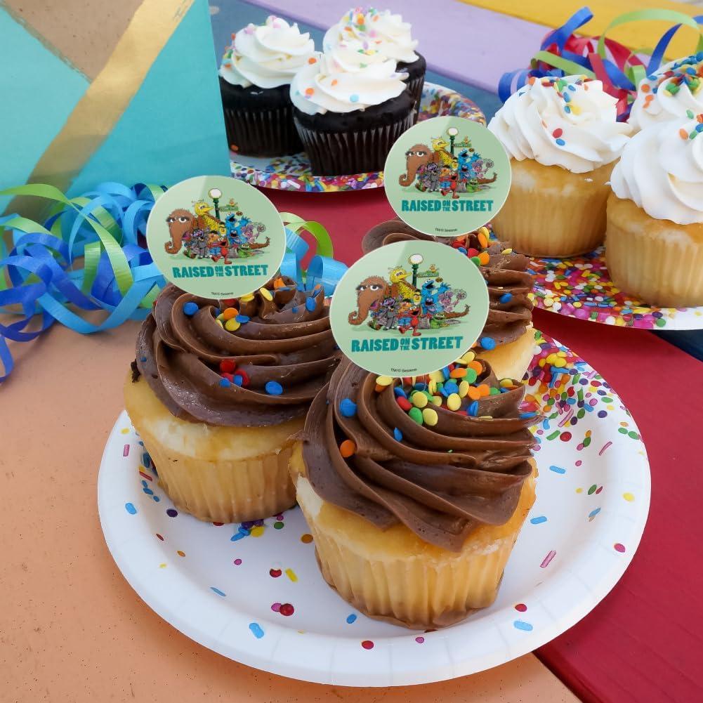Picks de Cupcake Sesame Street - Set de 6 Toppers Acrílicos