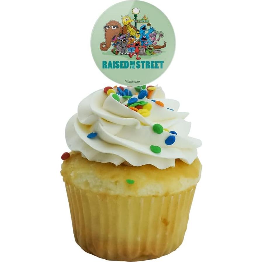 Picks de Cupcake Sesame Street - Set de 6 Toppers Acrílicos