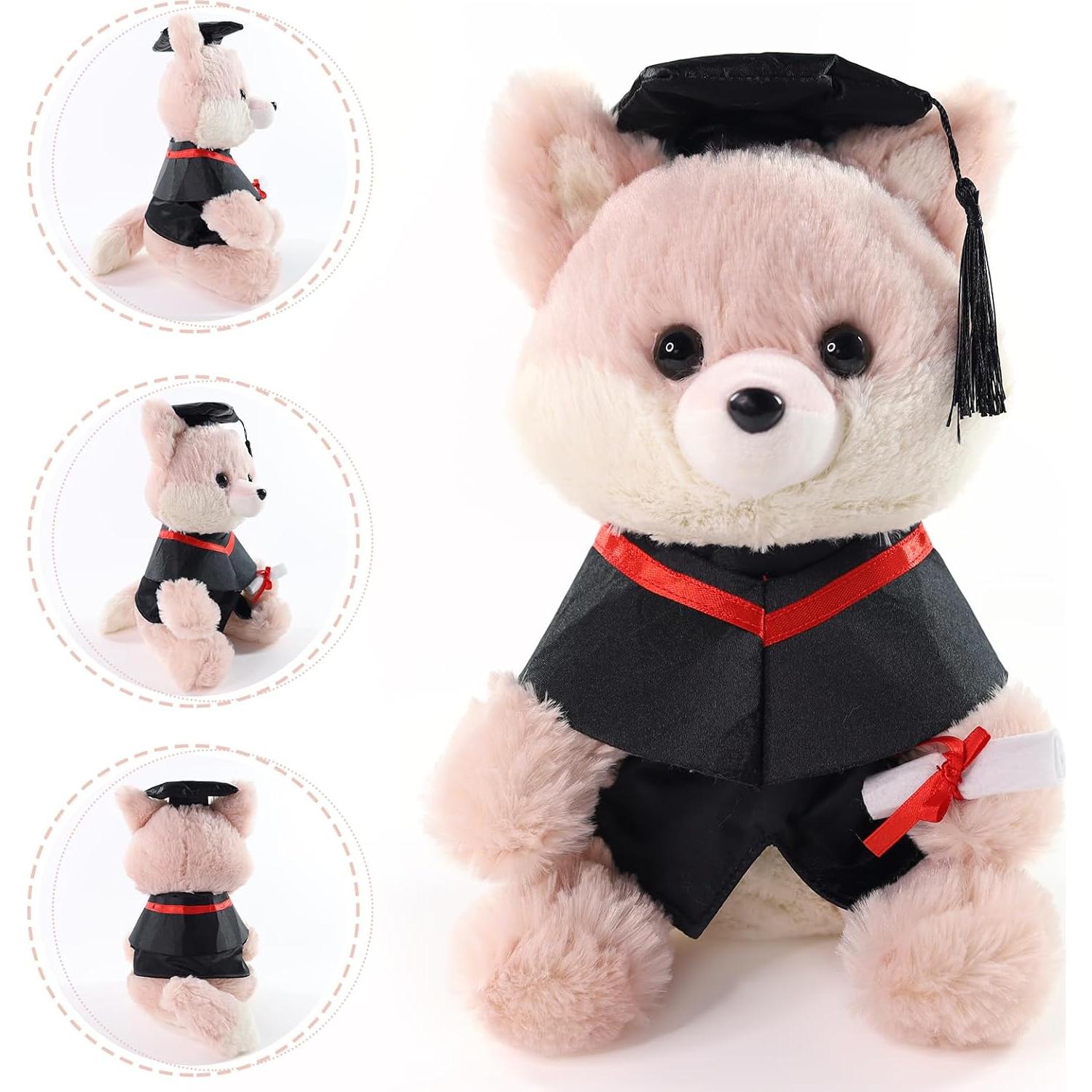 Zorro de Peluche Graduación HuanChuang 25 cm con Diploma