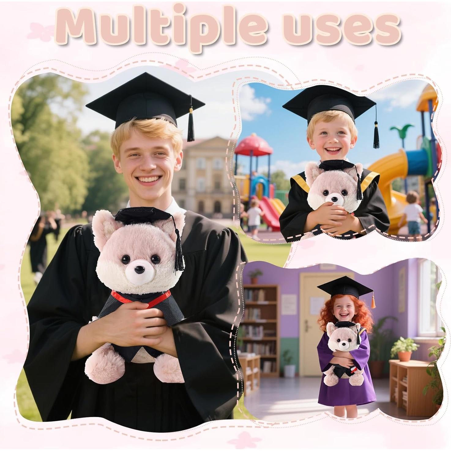 Zorro de Peluche Graduación HuanChuang 25 cm con Diploma