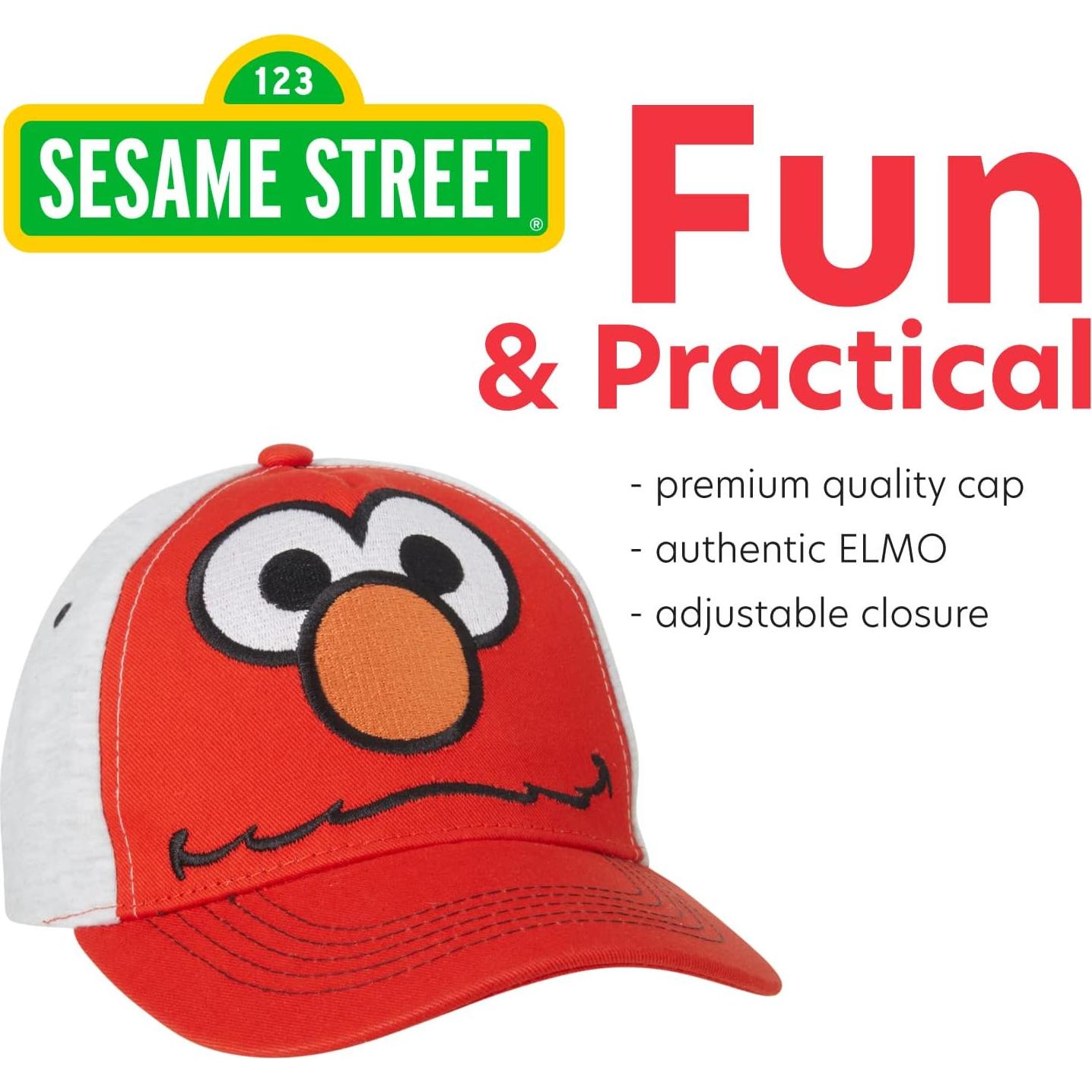 Gorra de béisbol Plaza Sésamo Elmo para niños 2-4 años