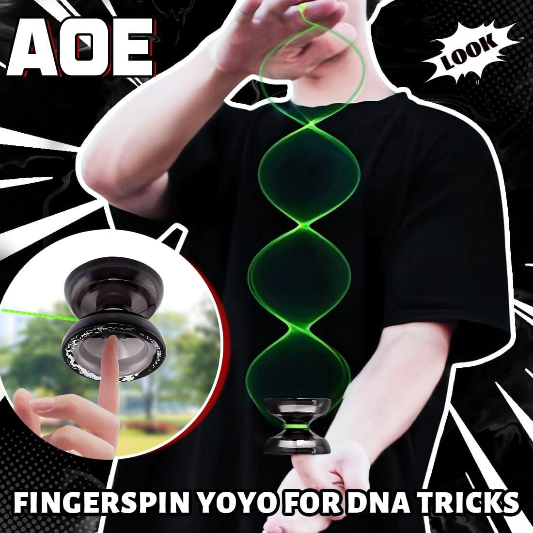 Yoyo Profesional 7YO AOE Negro para Principiantes + Accesorios