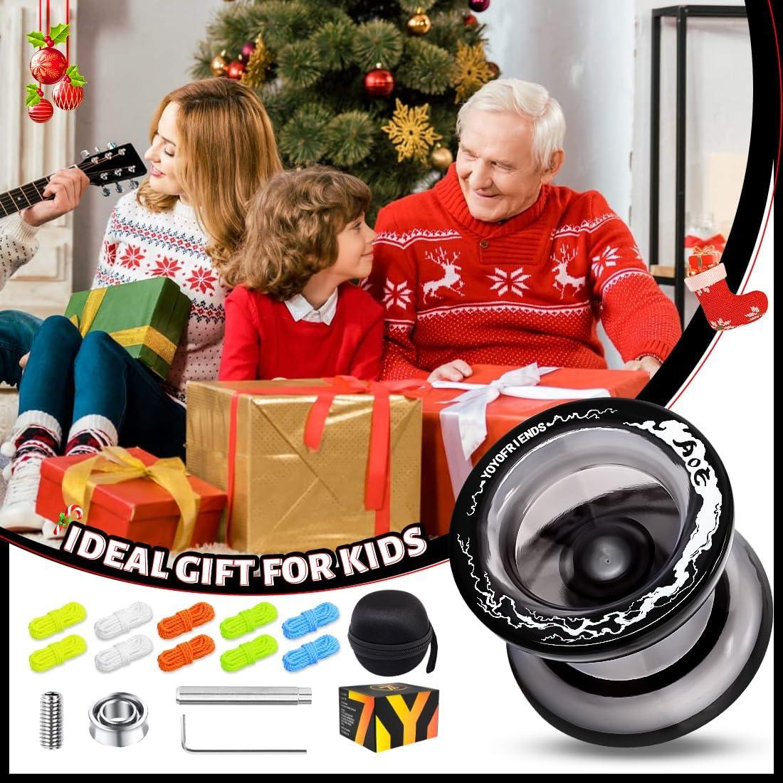 Yoyo Profesional 7YO AOE Negro para Principiantes + Accesorios