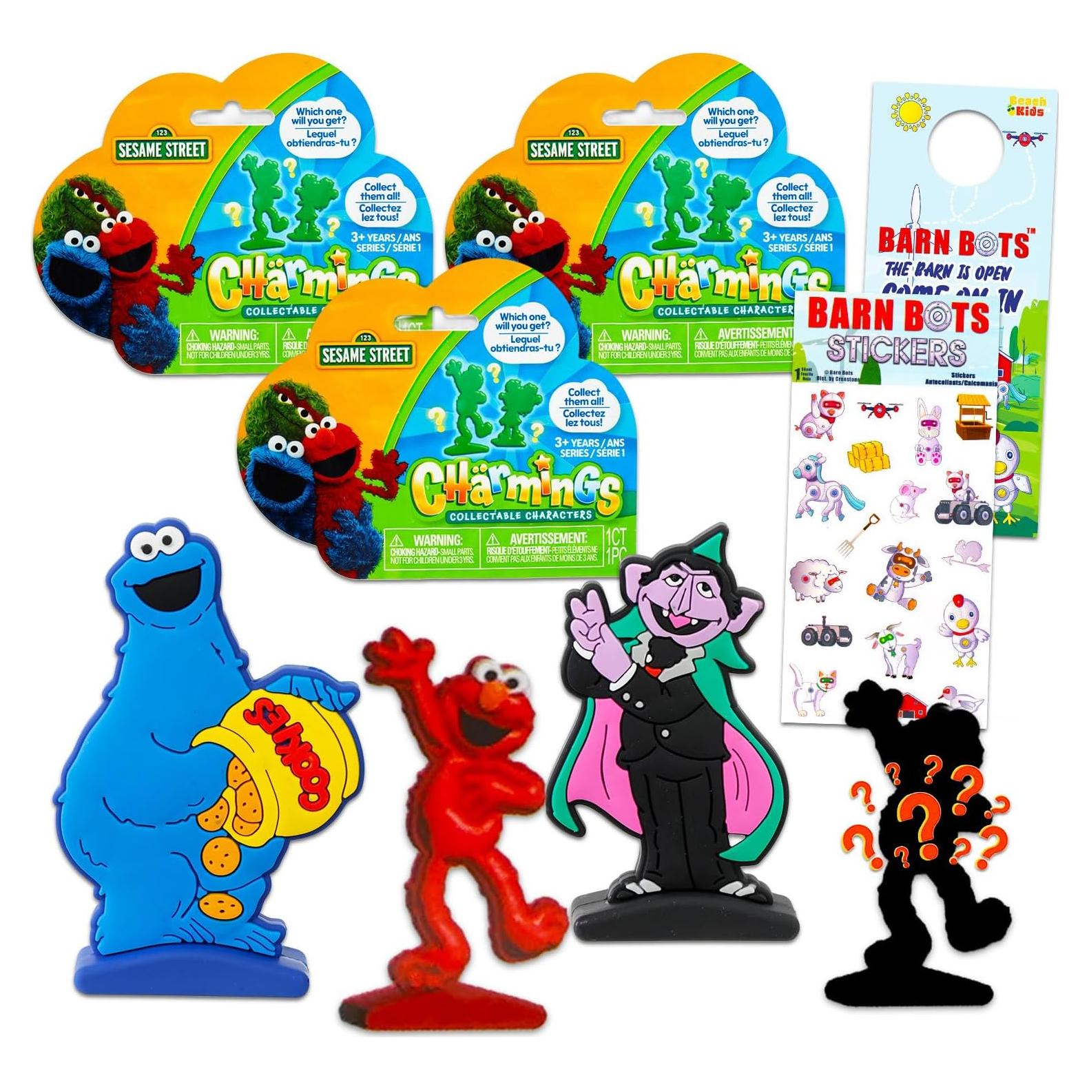 Mini Figuras Sorpresa Plaza Sésamo 3 Paquete con Stickers