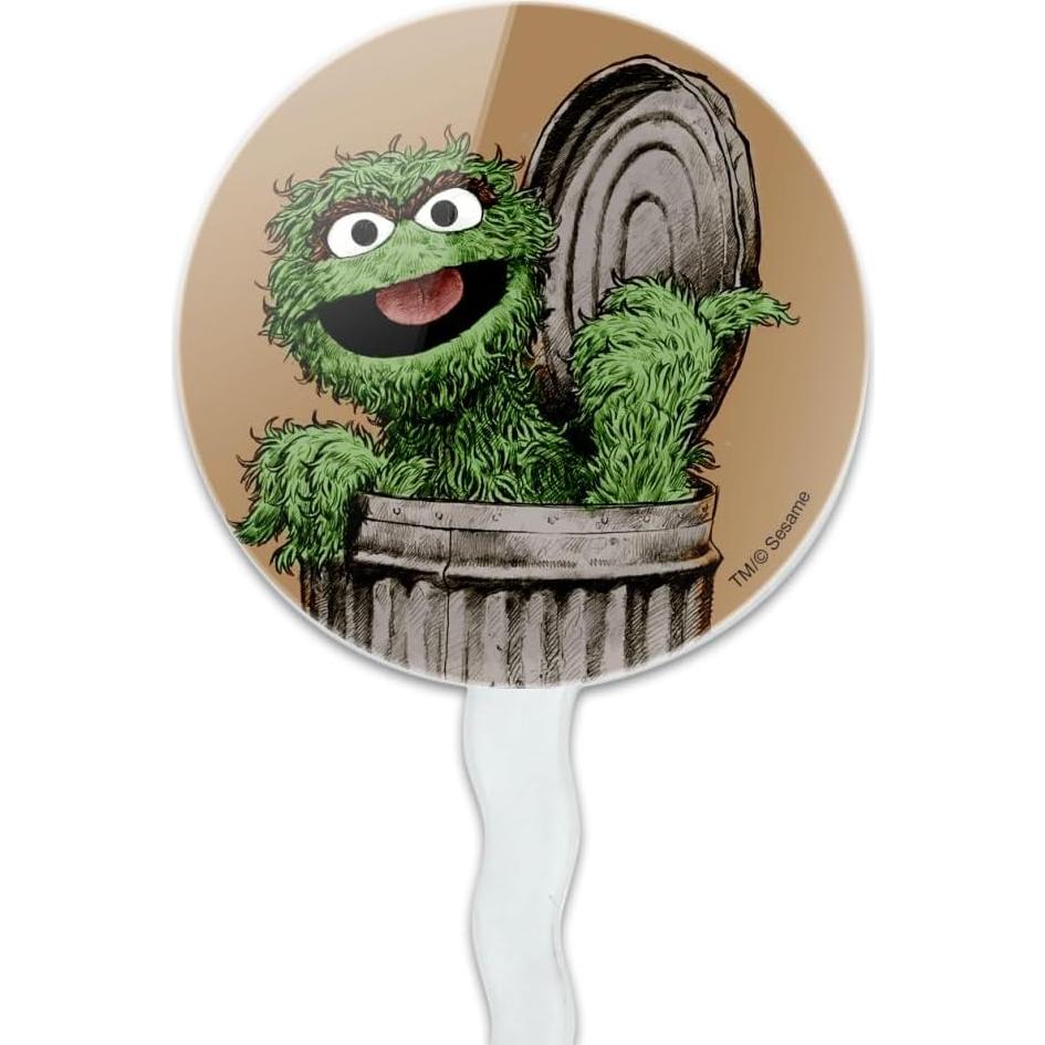 Conjunto de Palillos para Cupcakes Vintage Oscar el Gruñón - 6 Piezas