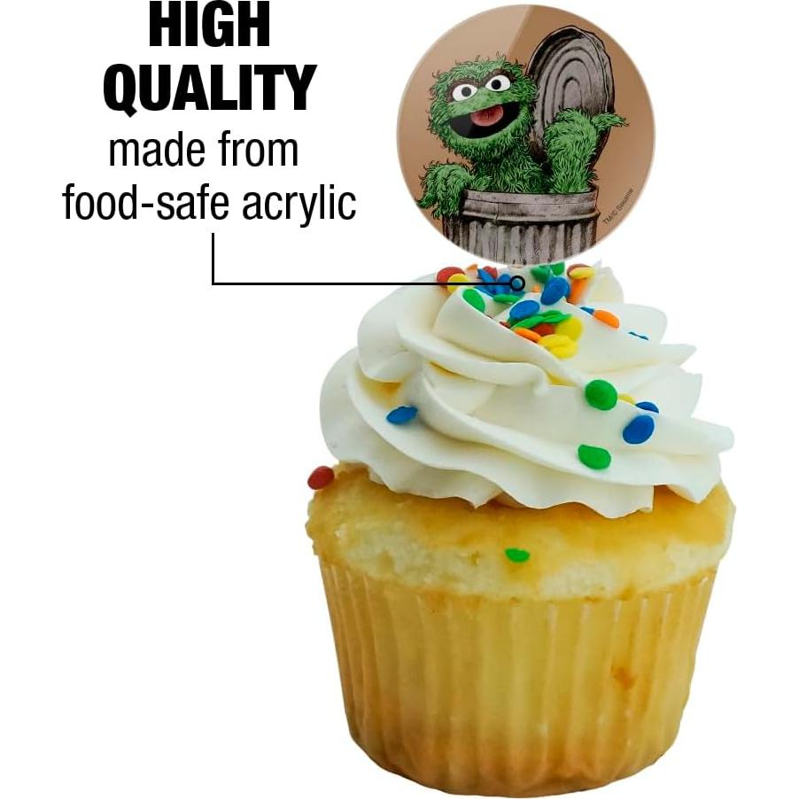 Conjunto de Palillos para Cupcakes Vintage Oscar el Gruñón - 6 Piezas