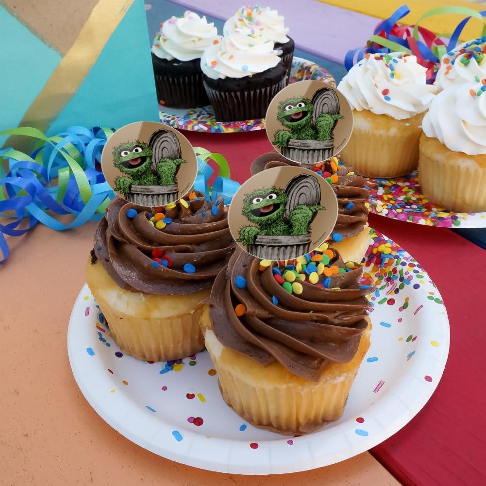 Conjunto de Palillos para Cupcakes Vintage Oscar el Gruñón - 6 Piezas