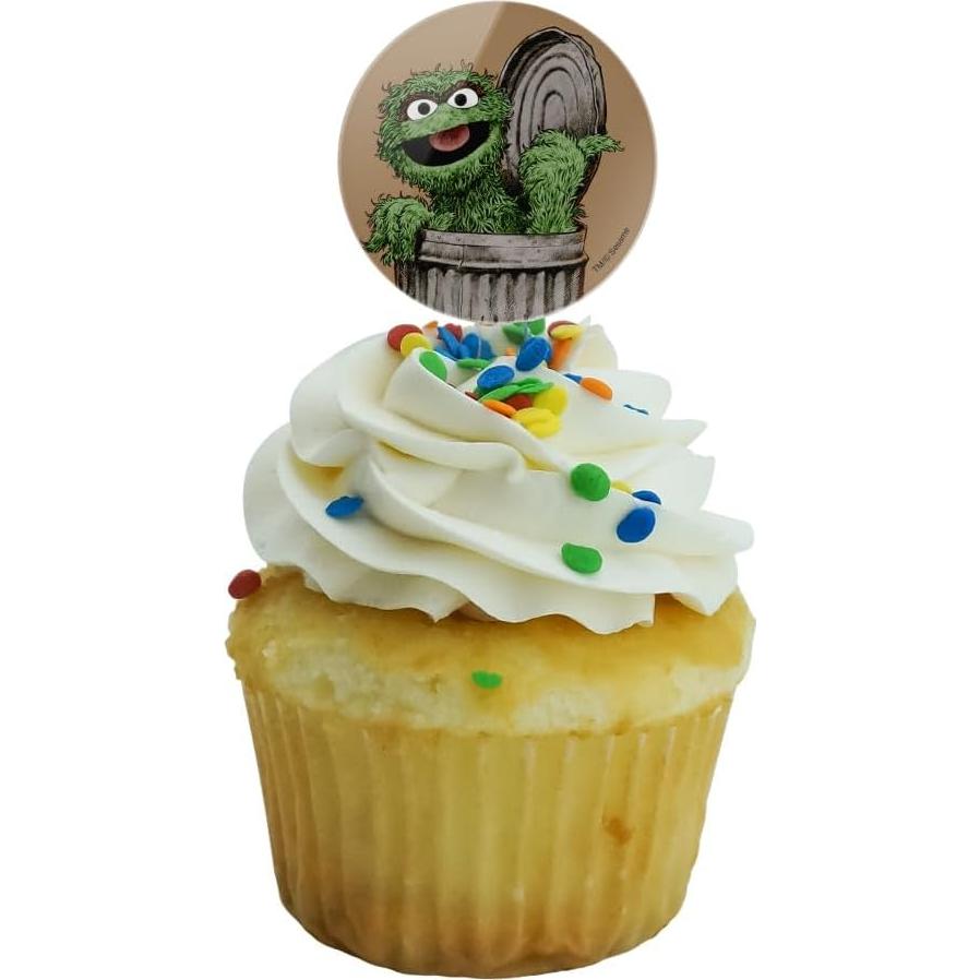 Conjunto de Palillos para Cupcakes Vintage Oscar el Gruñón - 6 Piezas