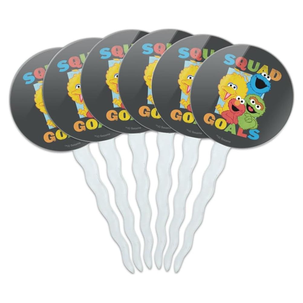 Set de 6 Palillos para Cupcakes Elmo Sesame Street - Acrílico