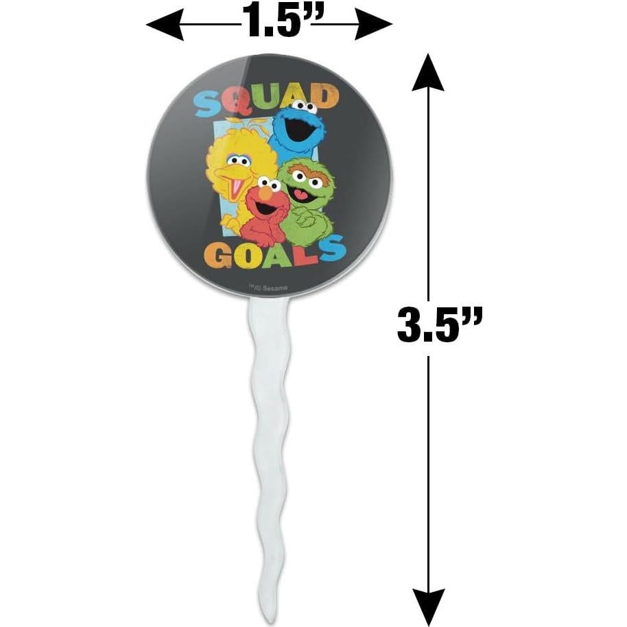 Set de 6 Palillos para Cupcakes Elmo Sesame Street - Acrílico