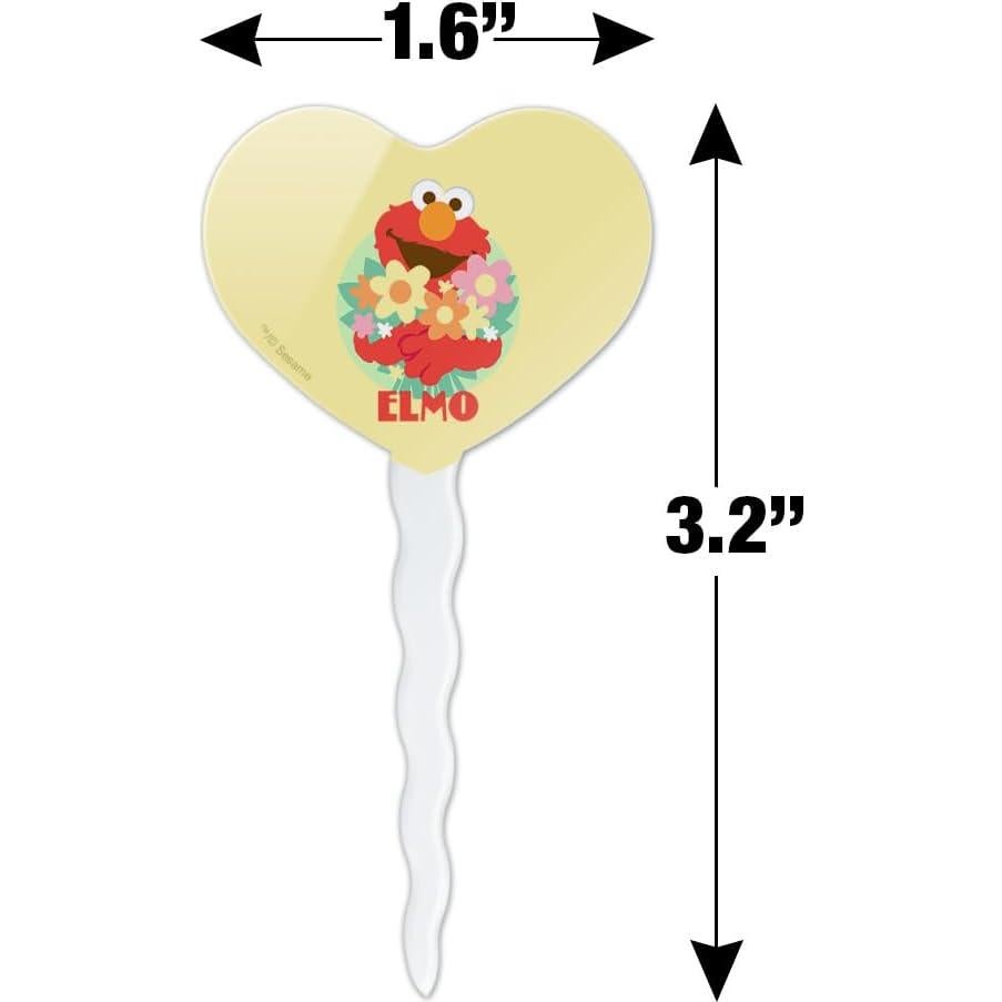 Set de 6 Palillos de Cupcake Corazón Plaza Sésamo