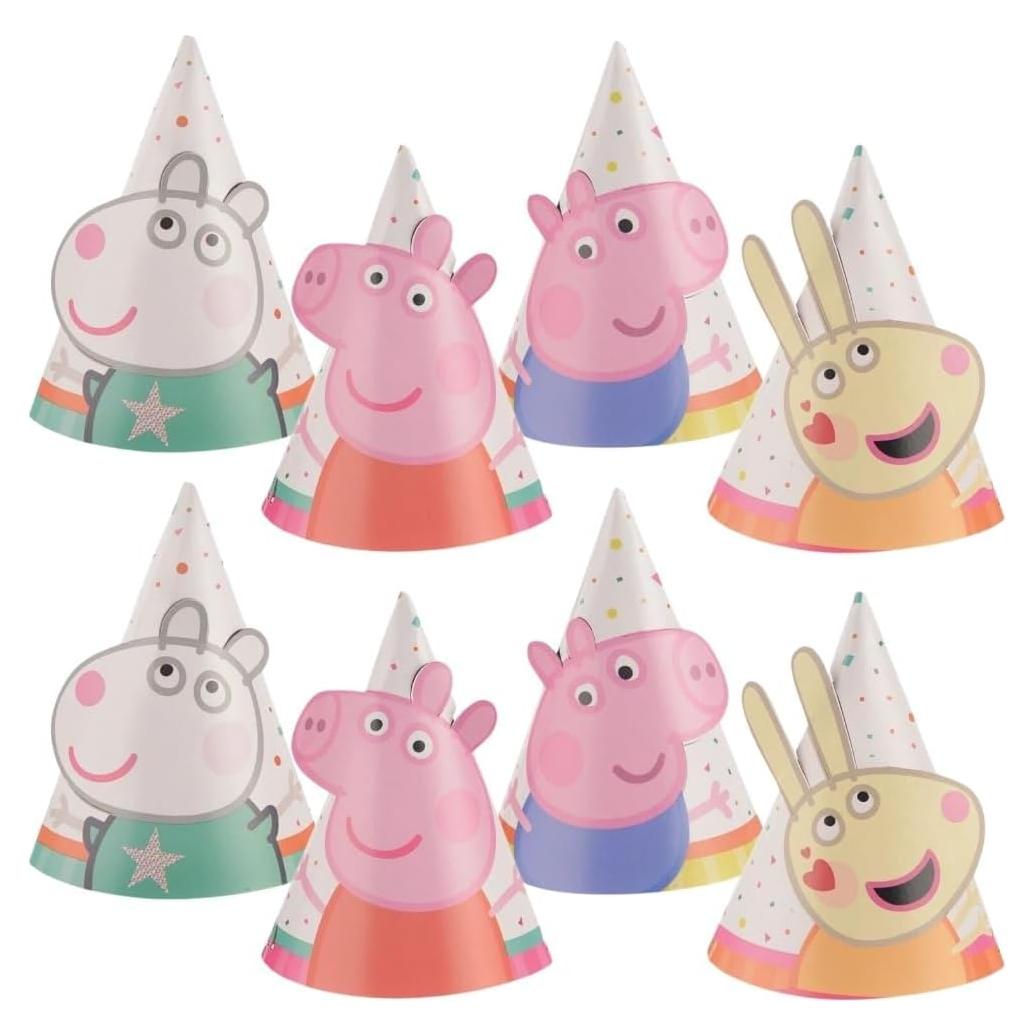 Sombreros Mini de Fiesta Peppa Pig - Paquete de 8 - 9.3 cm