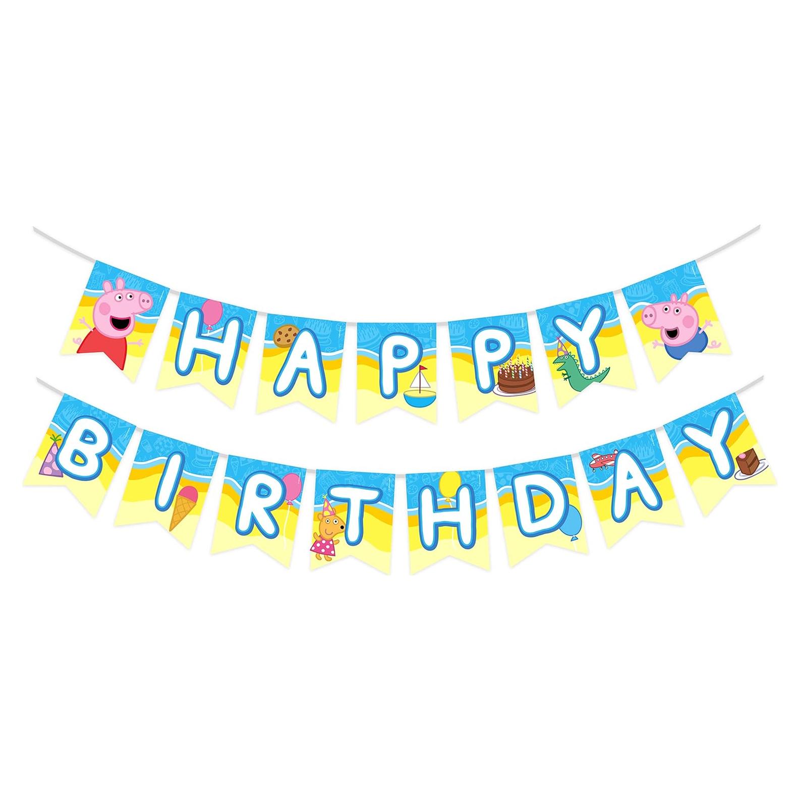 Banderín de Cumpleaños Peppa Pig - Decoración Fiesta Infantil