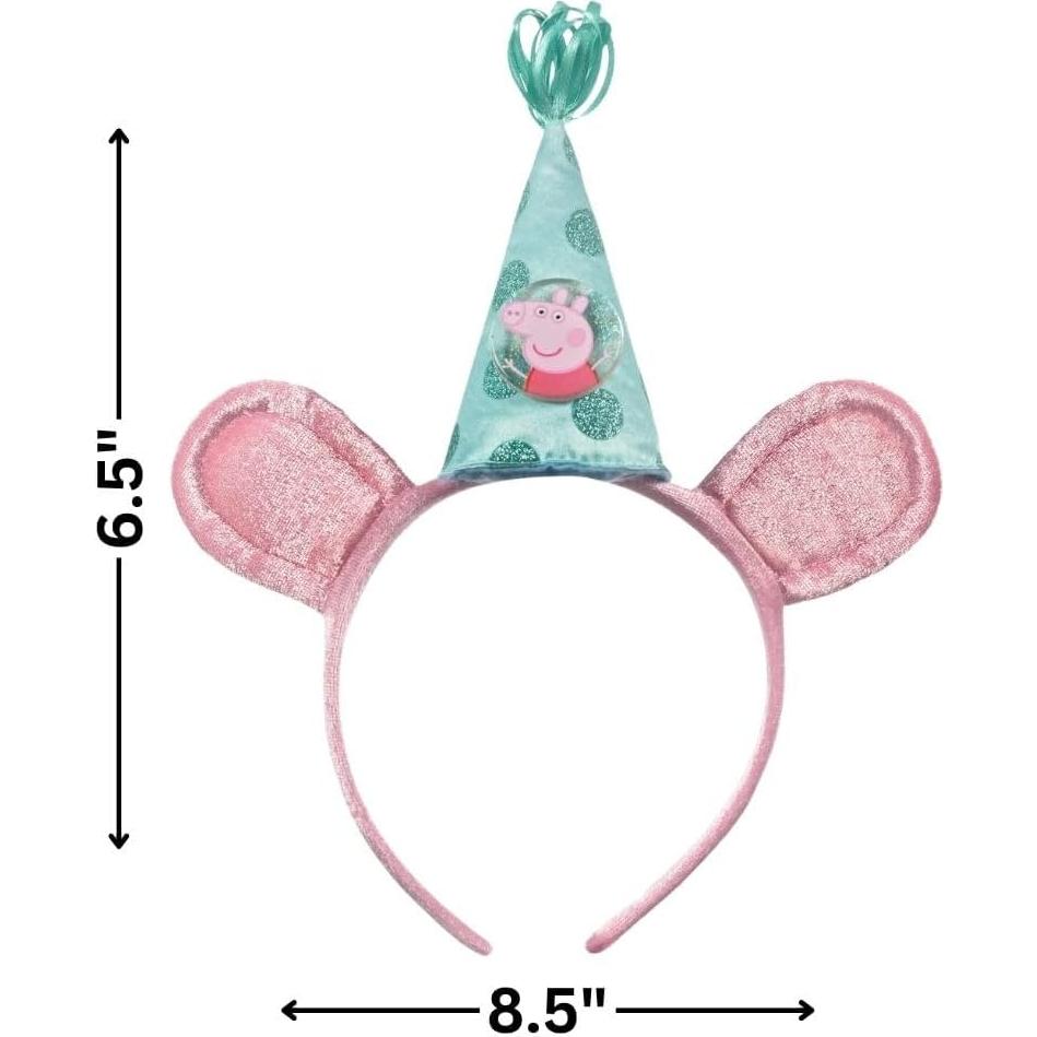 Diadema Deluxe Peppa Pig Amscan 21.6x16.5 cm Rosa Teal