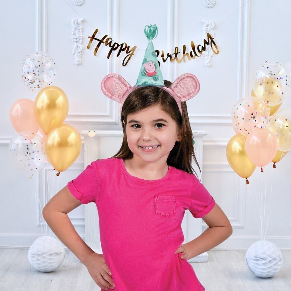 Diadema Deluxe Peppa Pig Amscan 21.6x16.5 cm Rosa Teal