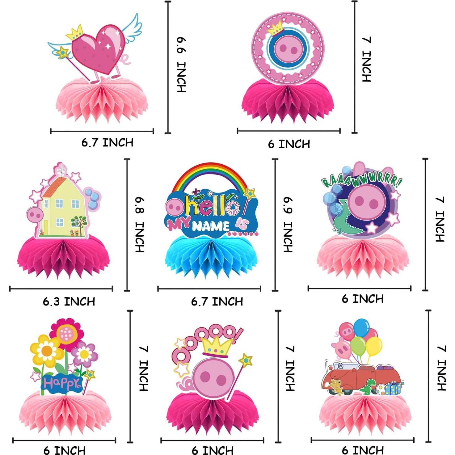 Juego de Decoraciones para Fiesta de Cerdo Rosa - 8 Piezas