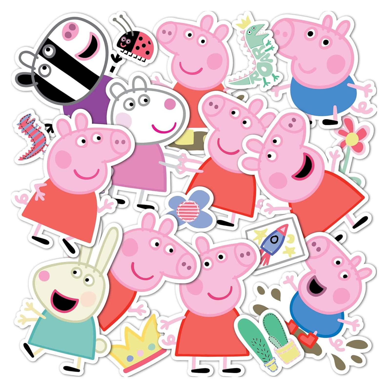 Calcomanías Peppa Pig - 19 Calcomanías Vinilo Premium 21.6x27.9cm