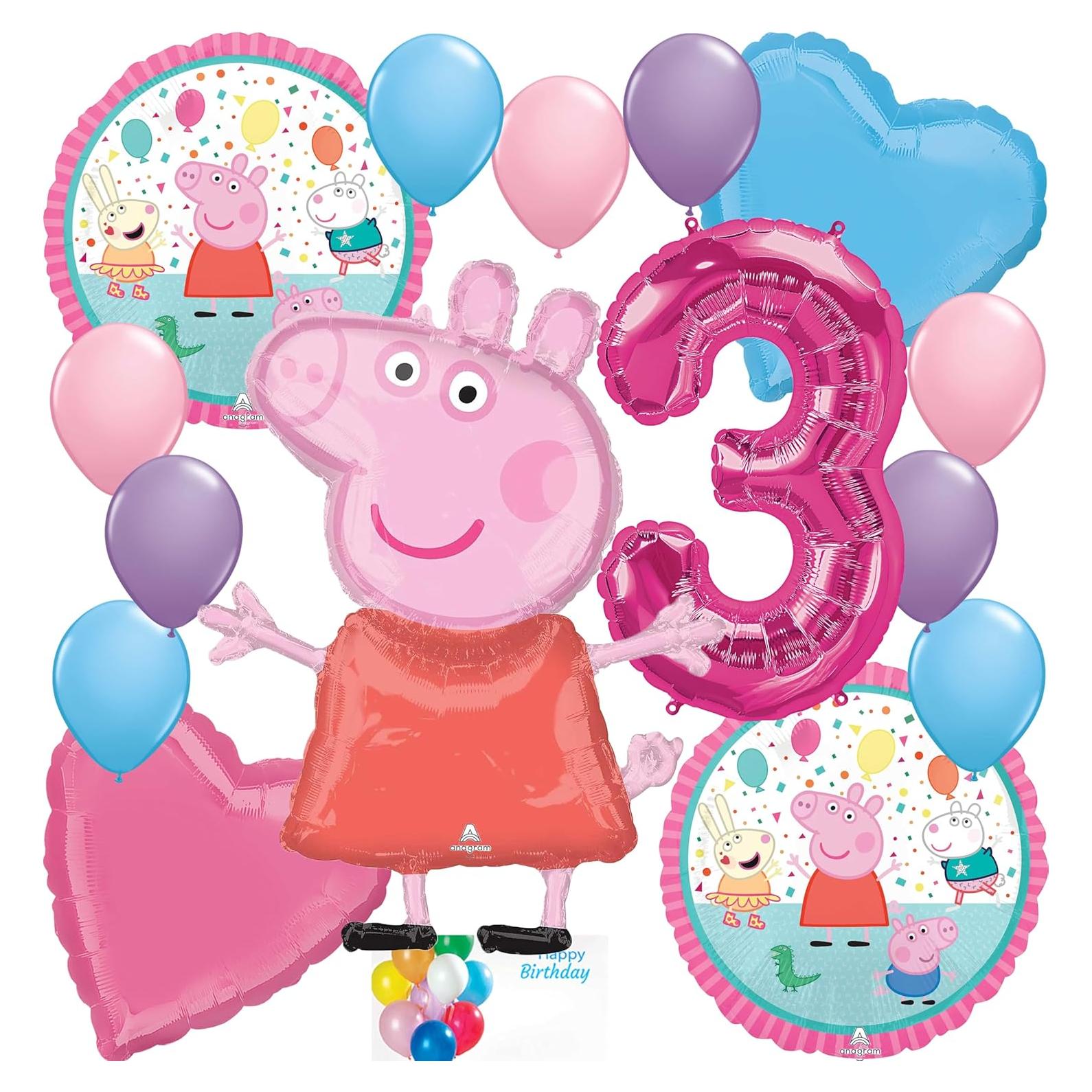 Ramo de Globos de Foil Peppa la Cerdita Anagram 6 Piezas