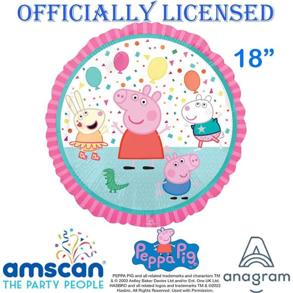 Ramo de Globos de Foil Peppa la Cerdita Anagram 6 Piezas