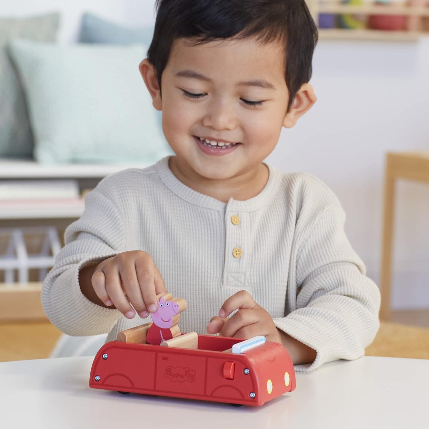 Coche y Barco de Madera Peppa Pig - Juguetes para Niños 2+