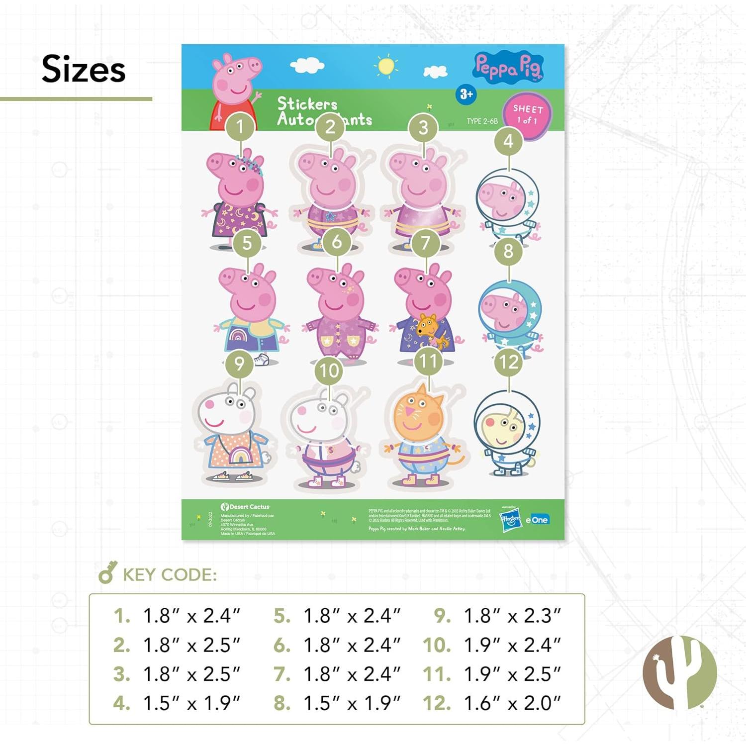 Calcomanías de Vinilo Peppa Pig Desert Cactus 21.6x27.9cm